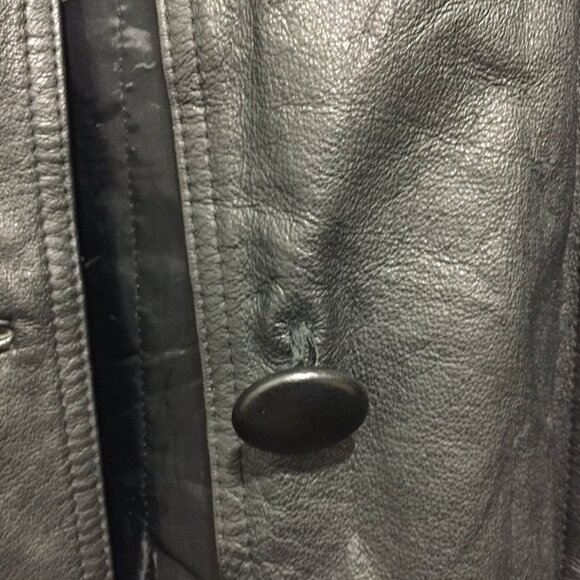 VINTAGE WORTHINGTON LEATHER LONG TRENCH COATS SIZE XL - Picture 10 of 14